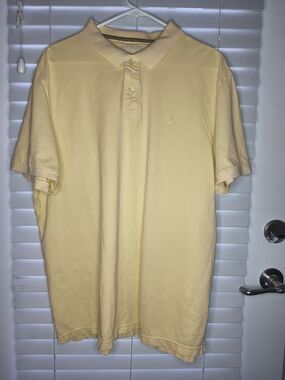 American Eagle Outfitters Men's Polo Shirt Size XXL Yellow Short Sleeve Cotton